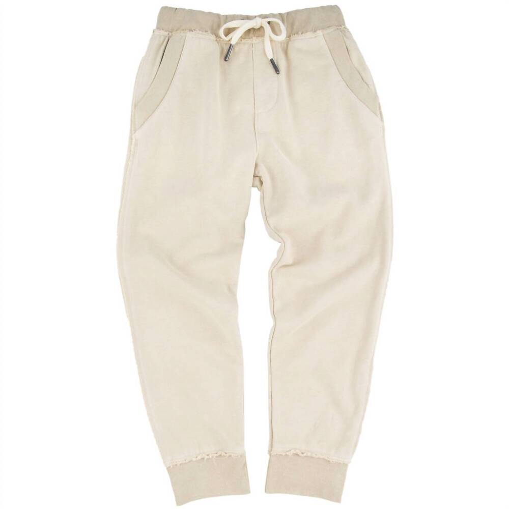NEW MIKI MIETTE boy's ziggy jogger pants in oatmeal